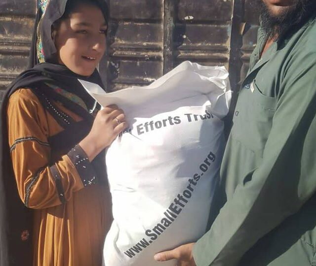 Supplies handed to a household representative