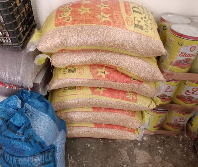 Flour, lentils and staples ready to go out