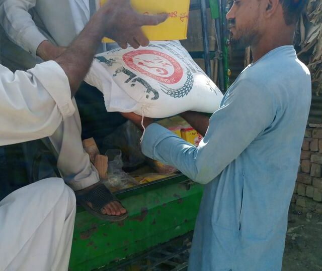 A ration pack handed over