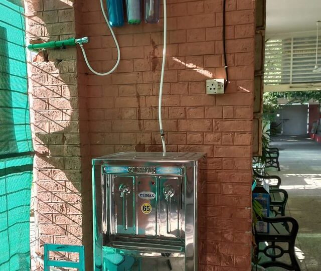 A water cooler installed for students
